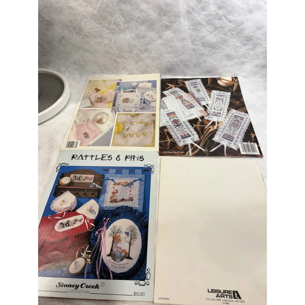 Vintage‎ Cross Stitch Pattern Booklets Lot Baby Angel Paula Vaughan Stoney Creek